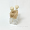 Square Car freshener perfume bottle with wooden cap